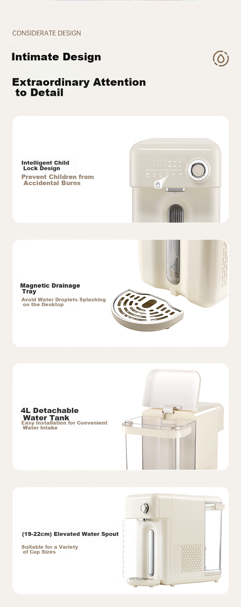 Zhuolang Instant Hot Water Dispenser for Milk And Home Use, Cooling + Heating All-In Water Dispenser, Desktop Small-Sized Water Cooler ZL-SR16 7