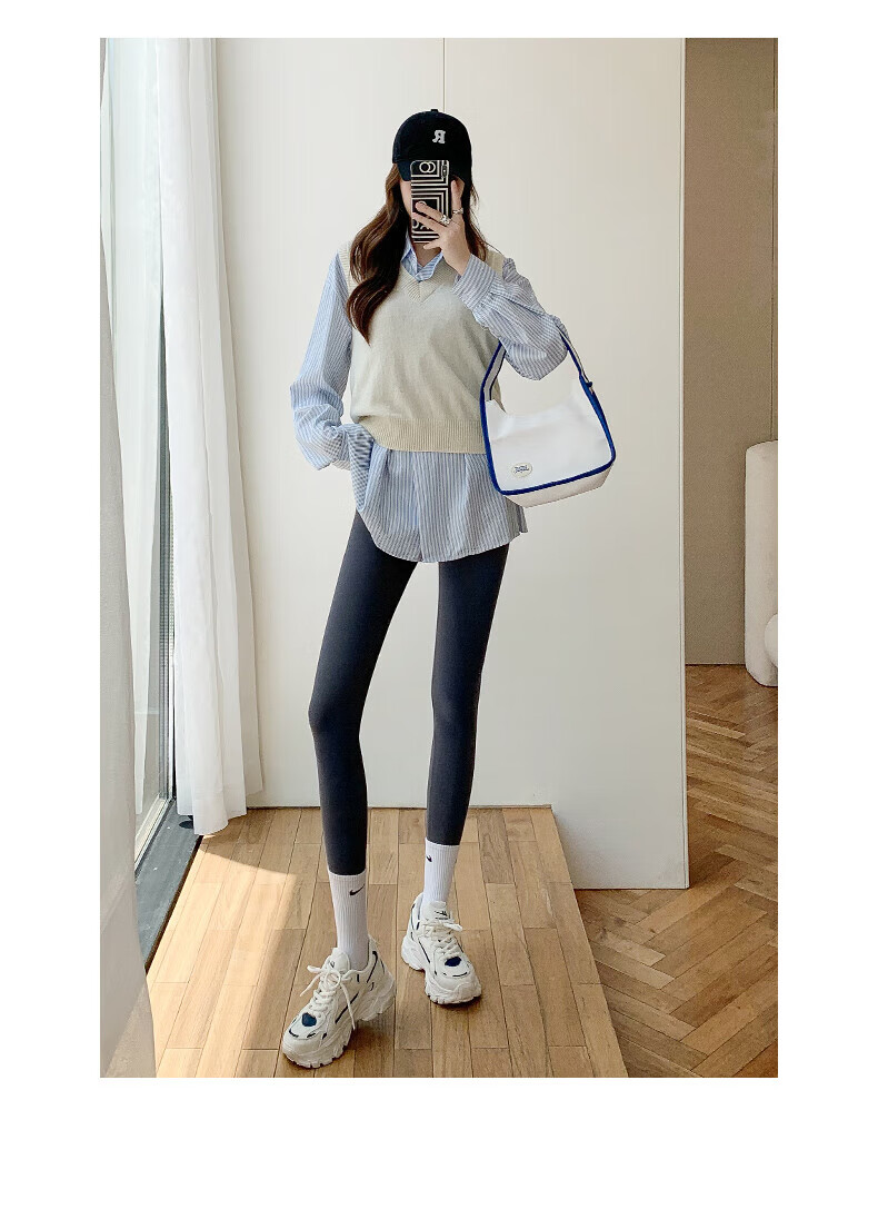 LangSha Women's Shark Pants Spring 9/10 Length Slim Fit Fitness Yoga Sports Leggings 2025 New Tight Bottoms 25