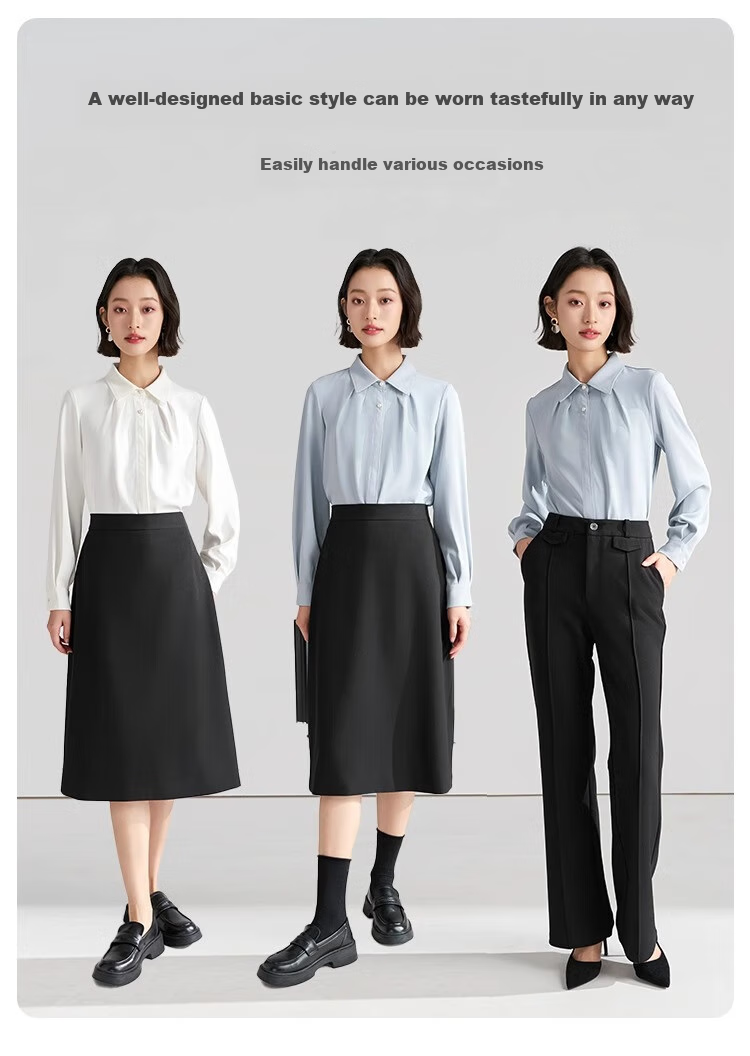 Bodexiaojie Women's Professional Blazer, Elegant Interview Attire, Office Wear Top for Petite Figures, Long-Sleeve Shirt, Size S 2
