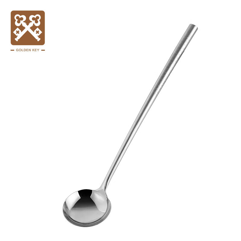 Golden Key Stainless Steel Stir Fry Spoon Chef Spatula Serving Spoon Soup Ladle Porridge Spoon Commercial 3oz GK-DFS30
