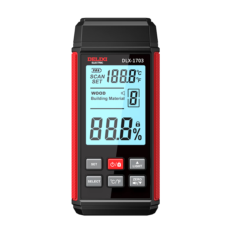 Delixi Electric Moisture Meter Fast Moisture Tester Wood Moisture Content Humidity Detector High-Precision Wood Moisture Detector