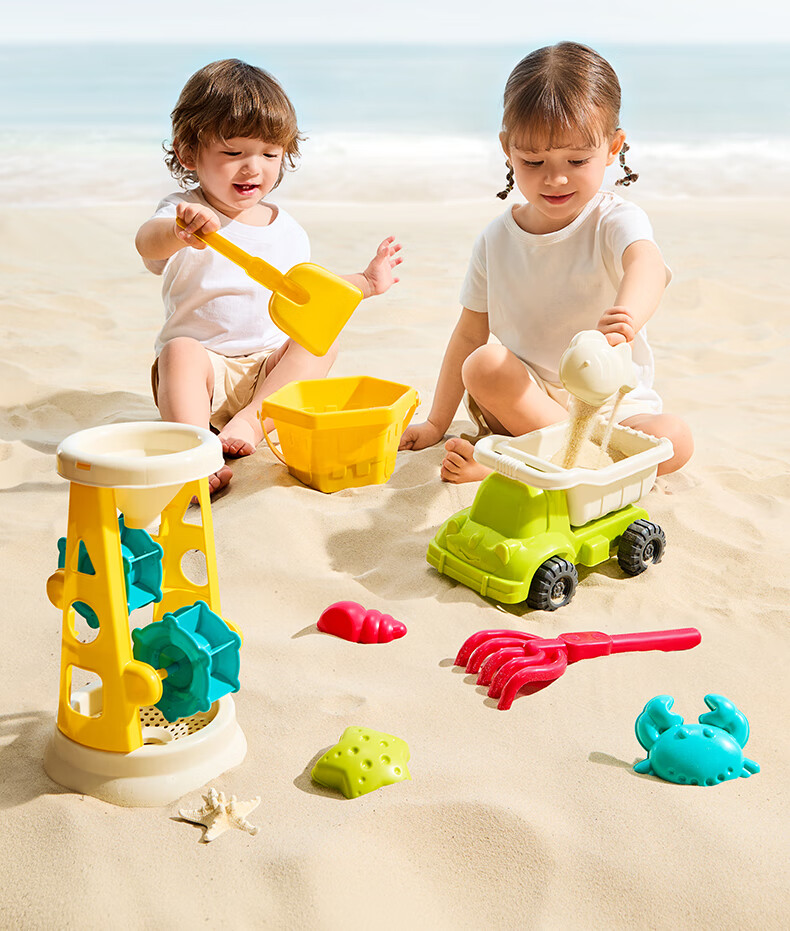 Babycare & BCTOYS Beach Toy Set Sand Shovel Water Play Tools for Kids Ages 3-6 Boys and Girls Birthday Gift - 9 Pieces 3