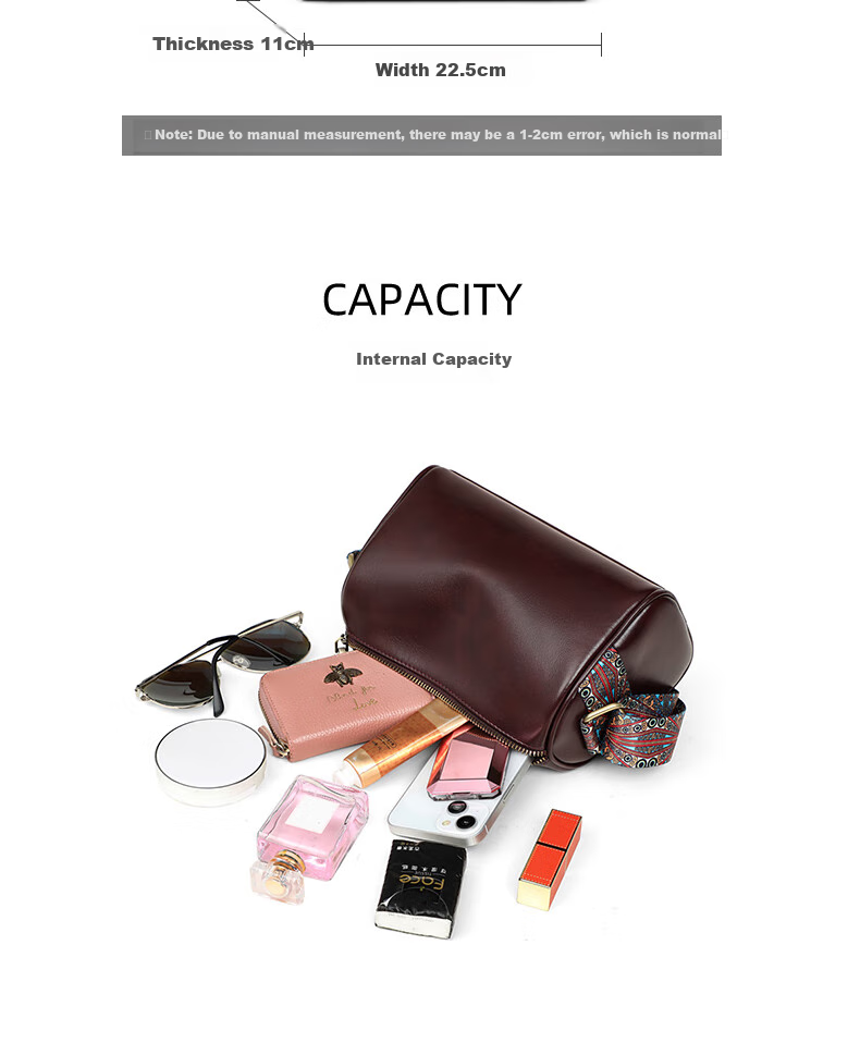 Aiqinghai Leather Handbag, Women's Crossbody Bag, Shoulder Bag, Pillow Bag, Brand Birthday Mother's Day Gift, Practical Present for Mom 6