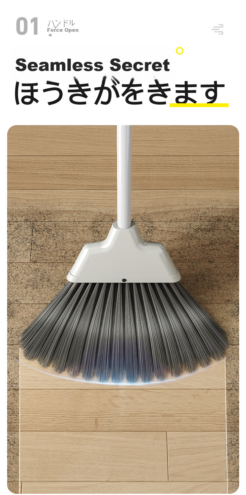 CONDOR Japanese Broom And Dustpan Set, Foldable Household Cleaning Tools, Non-Stick Hair Broom, Floor Sweeping Wonder 4