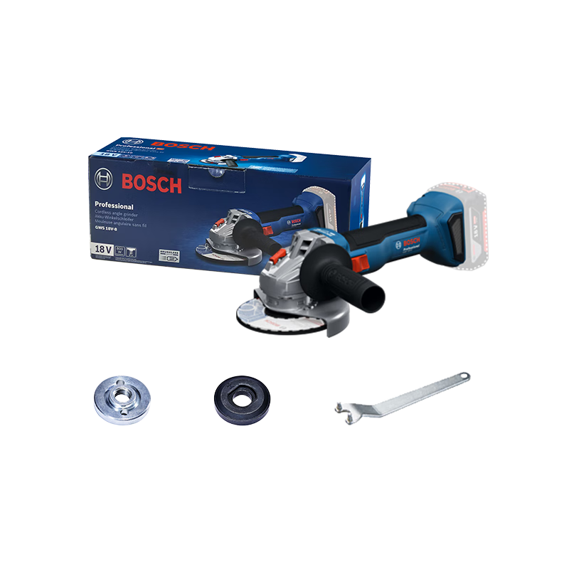 BOSCH GWS18V-8 Cordless Brushless Angle Grinder for Metal and Tile Cutting and Grinding, 100mm Cutting Disc, Bare Tool