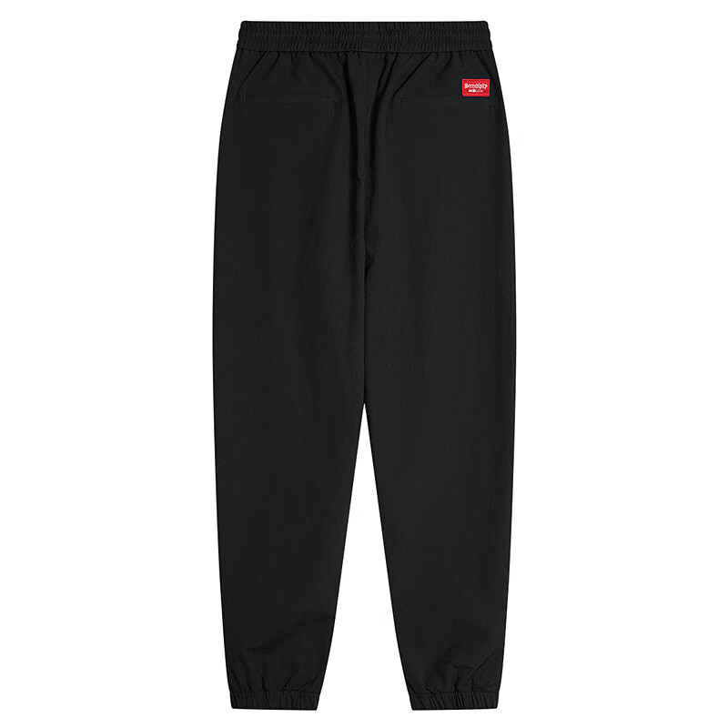 DANCING WOLVES [Elastic Comfort] Elastic Ankle Pants Easy-Care Men's Cropped Casual Trousers, 001 Black, S(48)