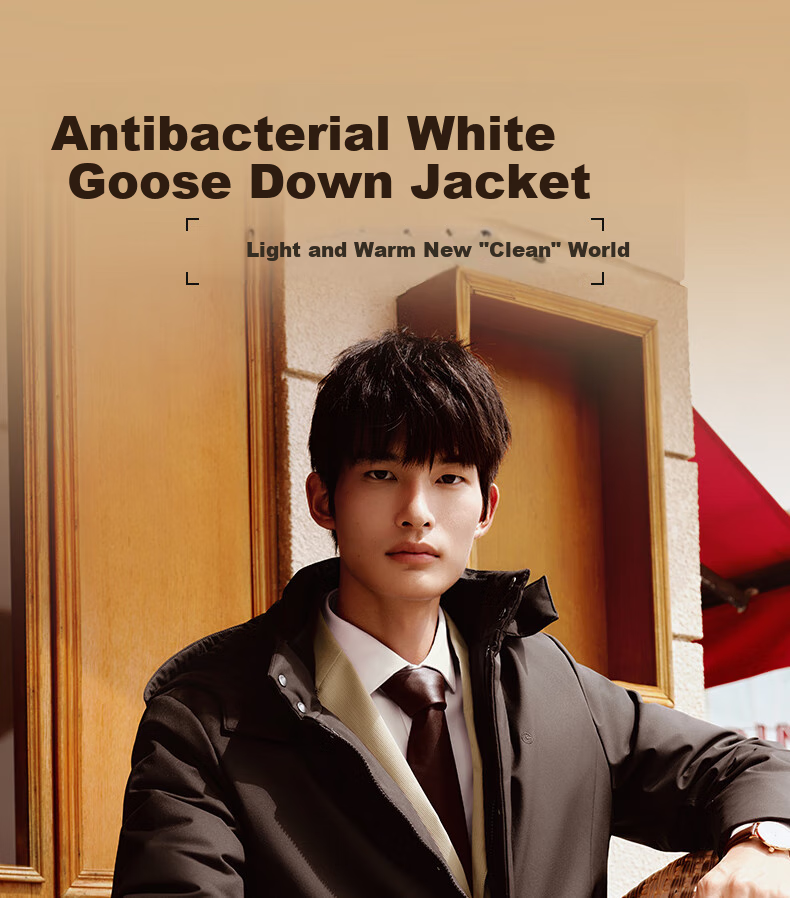 Goldlion [Waterproof/Oil/Stain Resistant] 25 Autumn Winter Men's Down Jacket Windproof Warm Lightweight Outdoor Coat Light Beige 2XL 1