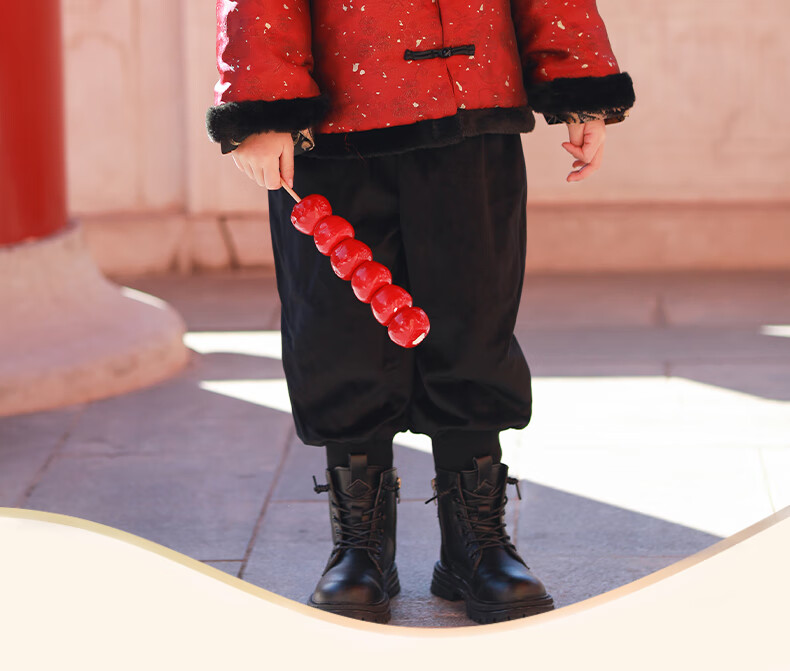 Romon Tang Suit Boys Hanfu Dragon Year New Year Outfit Children's Chinese Style Performance Costume Bright Red [Top Only] 110 9
