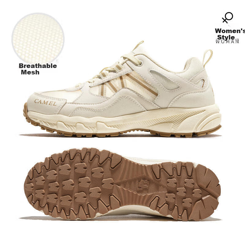 CAMEL Outdoor Hiking Shoes for Men And Women, Spring And Summer Non-Slip Wear-Resistant Shock-Absorbing Low-Top Breathable Casual Sneakers FB22236784T