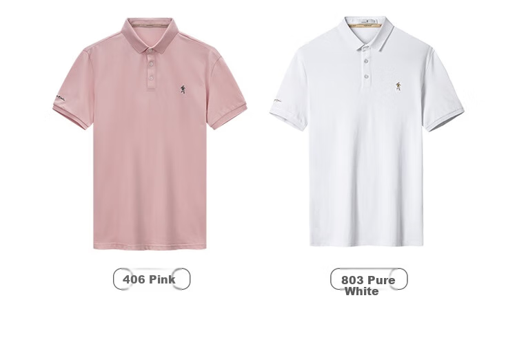 DANCING WOLVES [100% Pure Cotton] Summer Business Casual Commute Men's Short-Sleeve Polo Shirt, 004 Floral Gray, Size 175 3
