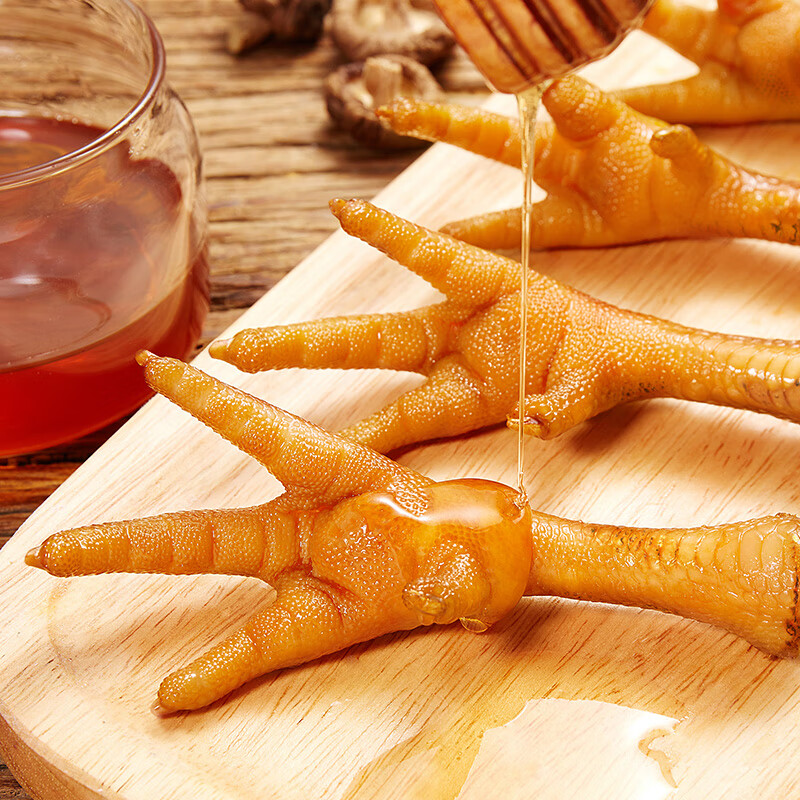 无穷即食鸡爪零食小吃凤爪烤鸡爪蜂蜜味60g袋装共3独立小包