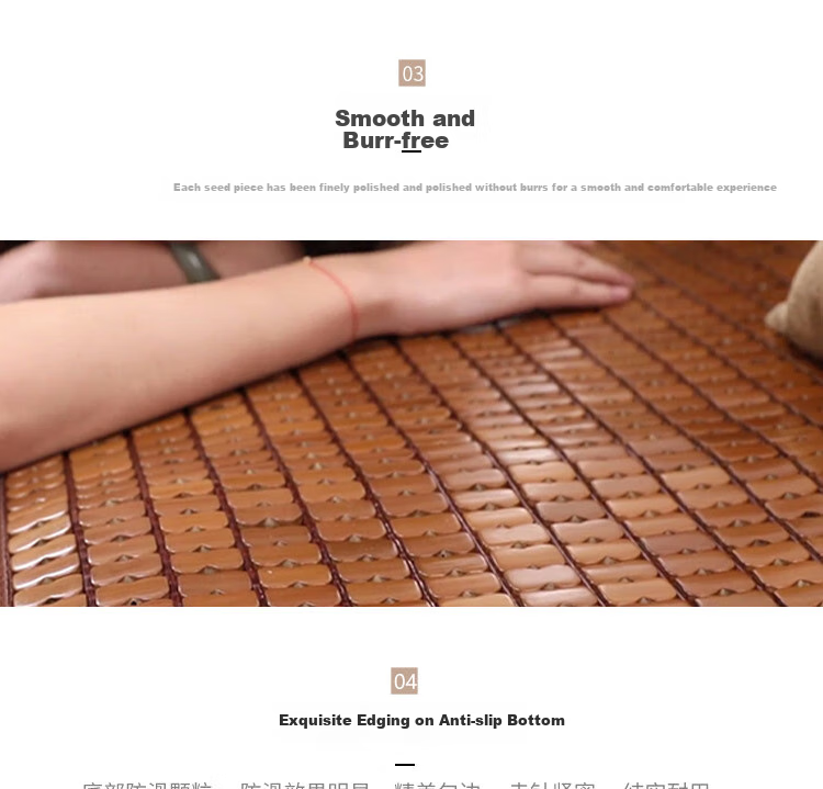 FOOJO Bamboo Mat, Mahjong Cooling Pad, Chair Cushion, Summer Cooling Mat, Ventilated Breathable Car Office Seat Pad, 42cm 6