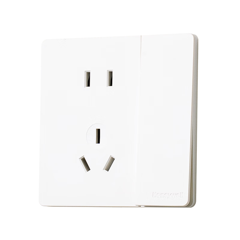Honeywell Switch Socket Panel, Ultra-Thin Frameless Matte Finish, Single-Pole Single-Control Five-Hole 10A with Switch Socket, T3 Aurora White