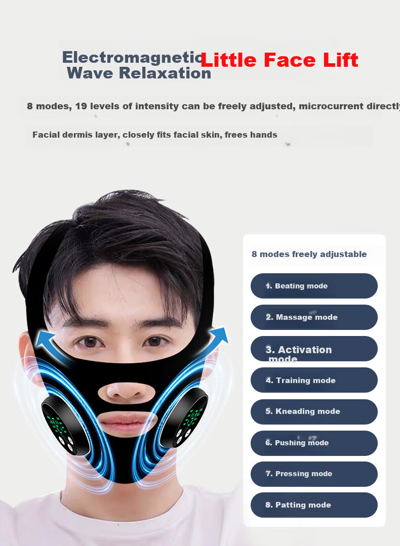 Chuxian Small V Face Shaping Mask, Facial Bandage for Cheekbones And Jawline, Men's Double Chin And Nasolabial Fold Lifting, Microcurrent Versio 4
