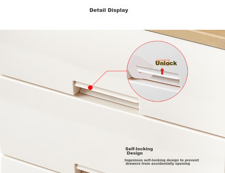 TENMA 4-Tier Drawer Storage Cabinet, No Assembly Required, Wardrobe, Storage Cabinet, Bedside Table, Drawer Cabinet 8