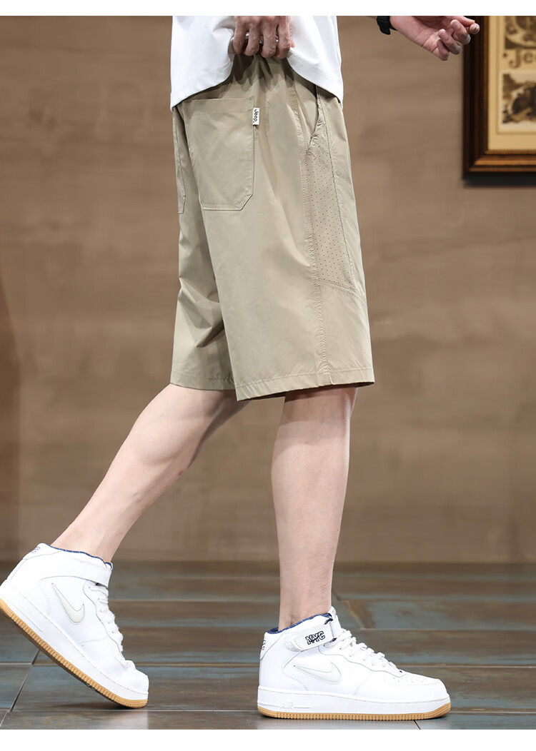 JEEP Ice Silk Quick-Dry Men's Casual Shorts, Loose-Fitting Cargo Five-Point Pants for Men, Summer 2026 Mid-Length Shorts 1