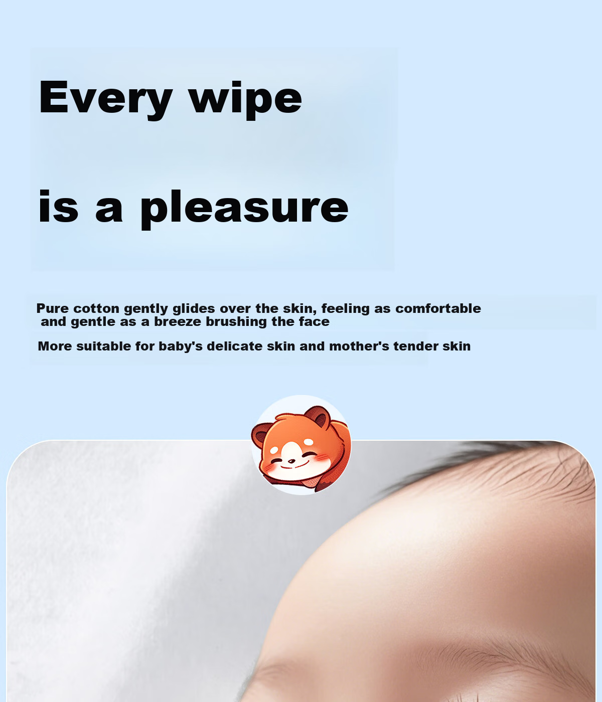 Ankexin Baby Soft Cotton Wipes, 100% Cotton, Dry And Wet Use, Pure Cotton Face Wipes, Disposable Cleansing Wipes, Self-Operated, 80 Sheets * 3 Packs 5
