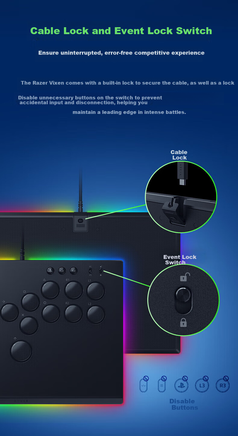 Razer Youhou Full-Button Optical Arcade Controller with RGB Lighting Effects And Low-Profile Optical Switches, Compatible with Street Fighter, Standard Editio 6