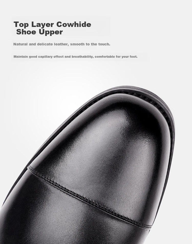 Qiangren Leather Formal Shoes, Jihua 3515 Quality Three-Joint Business Men's Shoes, JD305 Lace-Up Style, Size 40 7