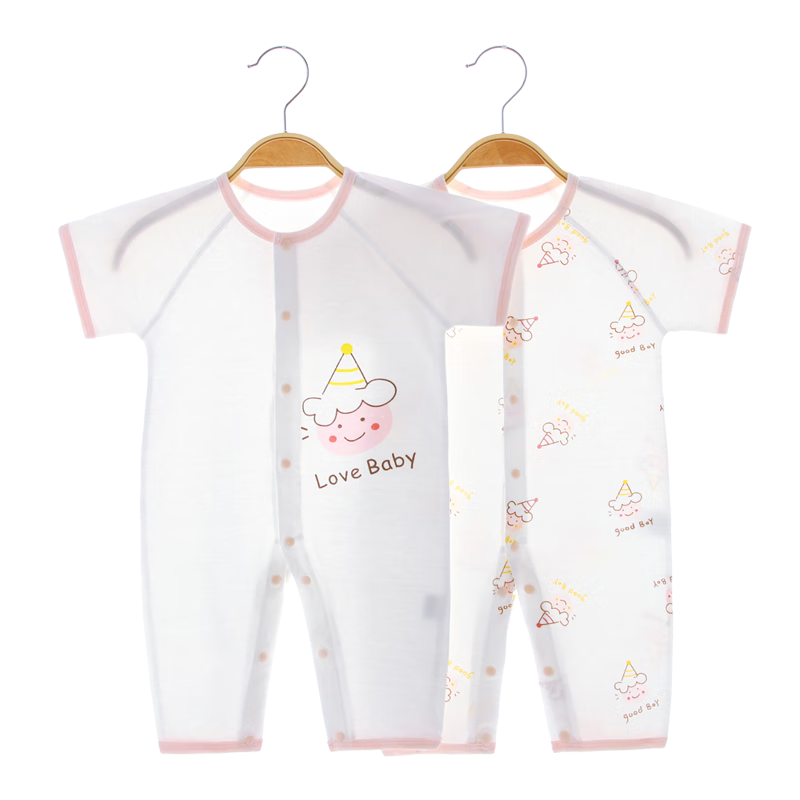 Qiaojiaoya Baby Clothes, Newborn Summer Thin Onesie, Class A Pure Cotton, Full Moon Infant Summer Romper Pajamas