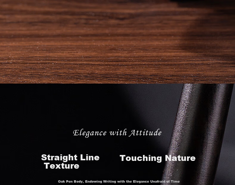Deli Premium Ultra-Smooth Retractable Gel Pen, 0.7mm Bullet Tip, Metal Barrel, Business Wood Grain Signature Pen, Hu Ge Signature Gift Box Set, Single Pen A6Pro-07 17