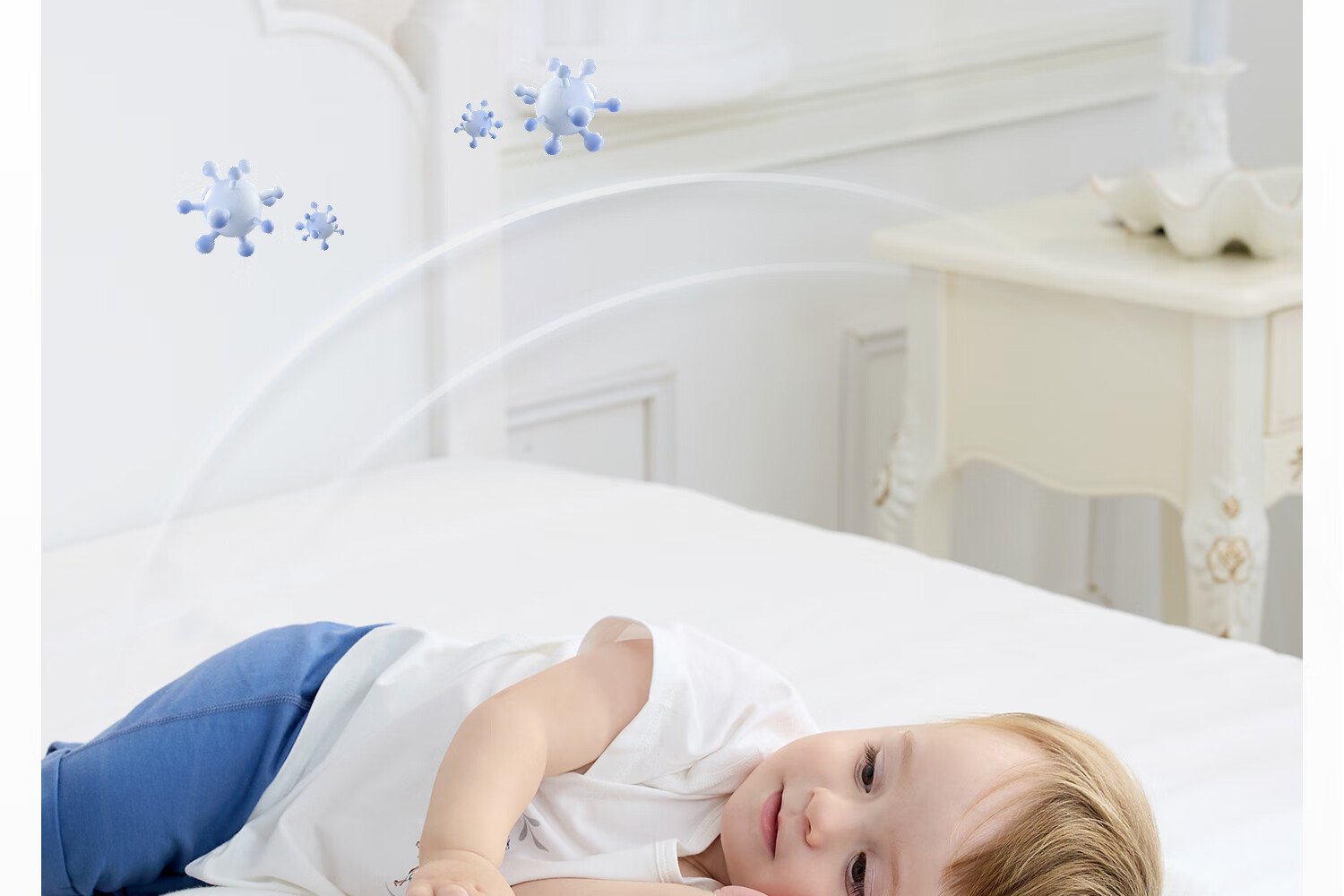 DOMIAMIA Children's Pillow Baby Pillow for Infants 3-6 Years Anti-Mite Breathable Toddler Zoned Spine Support Pillow 22