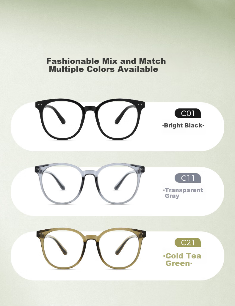 LOHO Ultra-Light Round Frame Glasses for Women, Suitable for Myopia, Cold Tea Color, Face-Slimming Effect, Bare Face Look, Blue Light Blocking, Frame with Prescription Zeiss Lenses 7