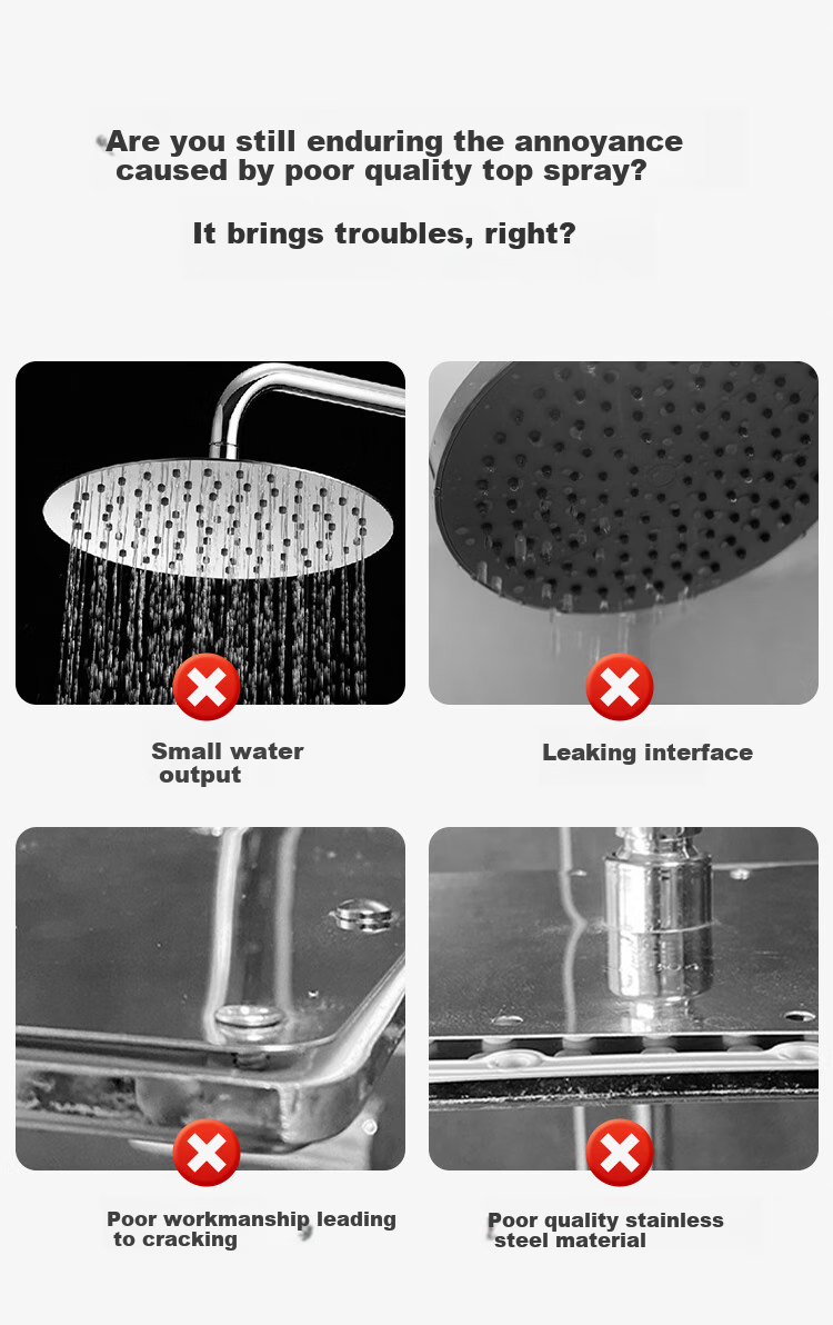 MEJUE Shower Head, Top Spray Shower Head, High-Pressure Shower Head, Single-Head Shower Head Z-05366 5