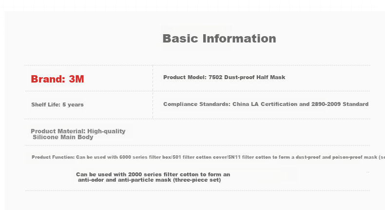 3M 7502 Gas Mask, Silicone Half Face Respirator, Requires Filter Cartridge for Use, Firefighting Mask 3