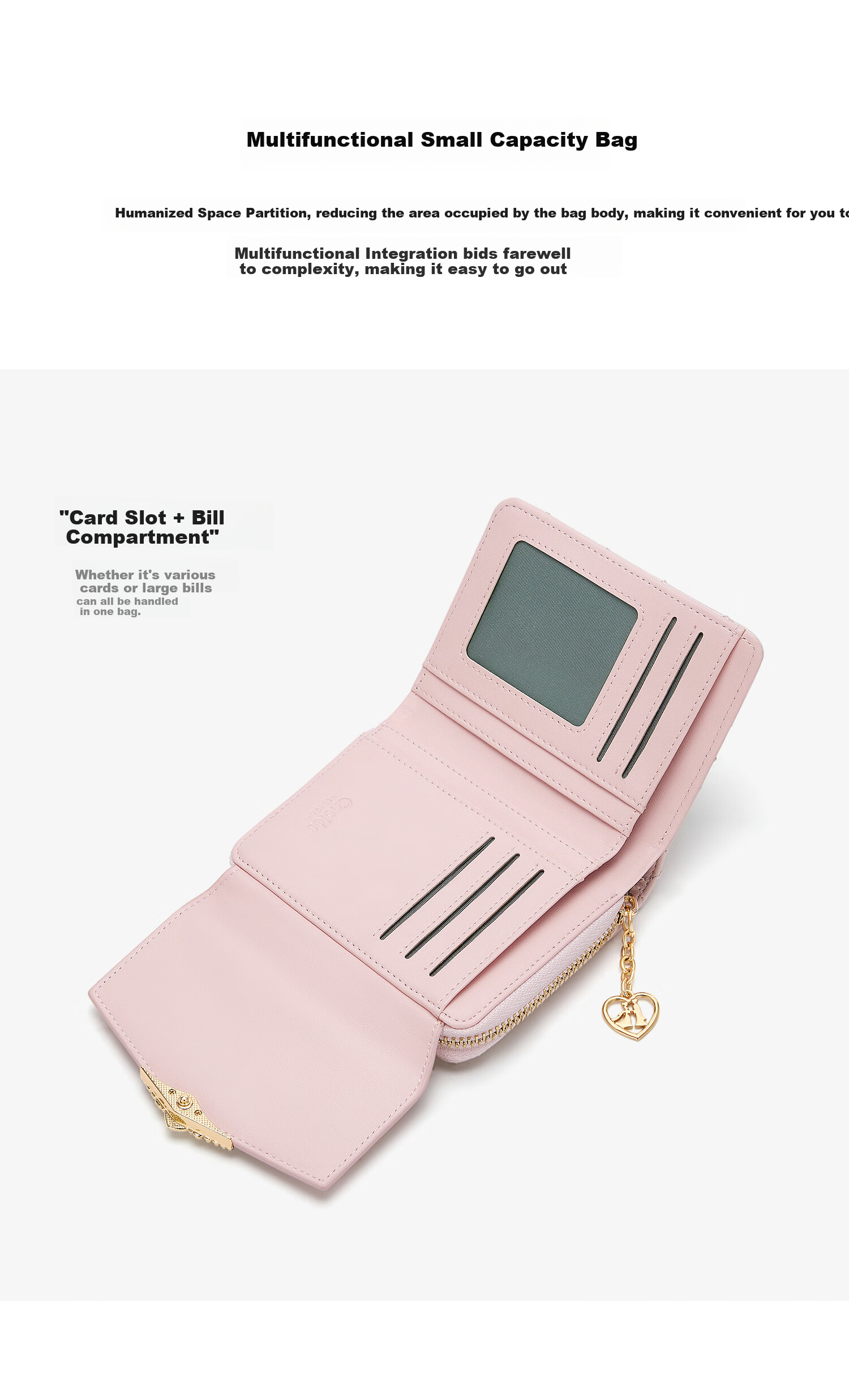 Cnoles Wallet for Women, Cowhide Leather, Multi-Card Slots, Multifunctional, Slim Design, Ladies' Coin Purse, Mother's Day Gift, Practical Present for Mom 10