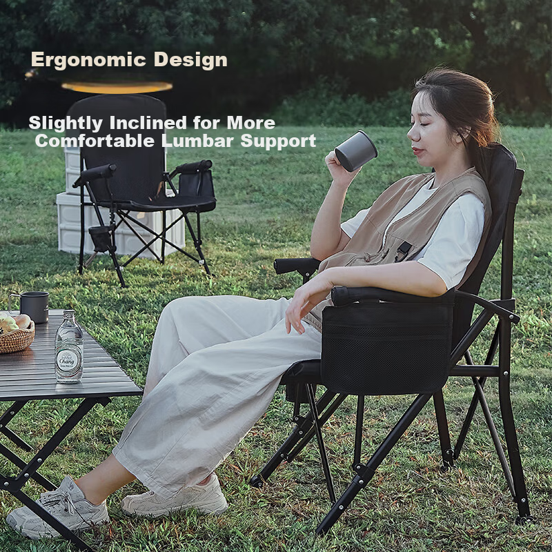 Woteman Outdoor Folding Chair with Armrests, Fishing Stool, Camping Equipment, Portable Table And Chair, Sketching Chair, 76372