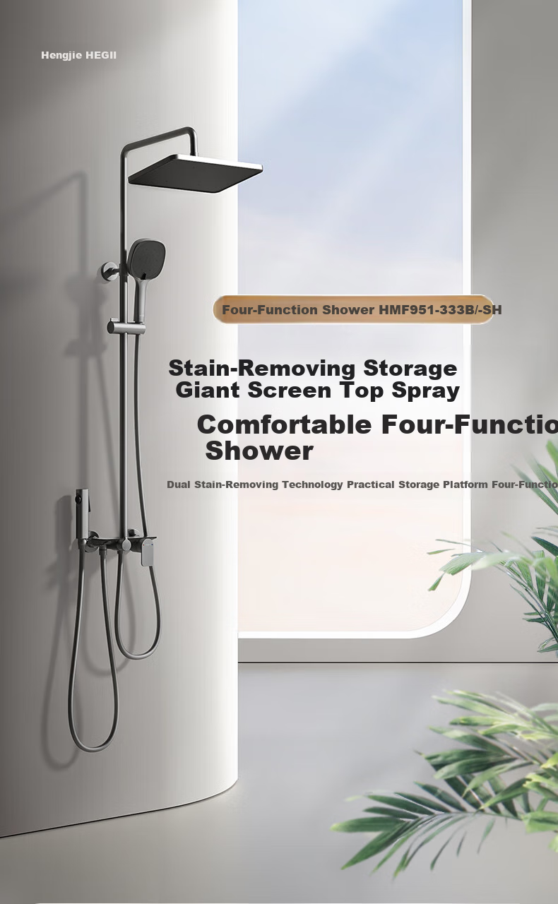 HEGII Shower Head D20, Copper Alloy Descaling Self-Cleaning Storage Shower Head HMF951-333 4