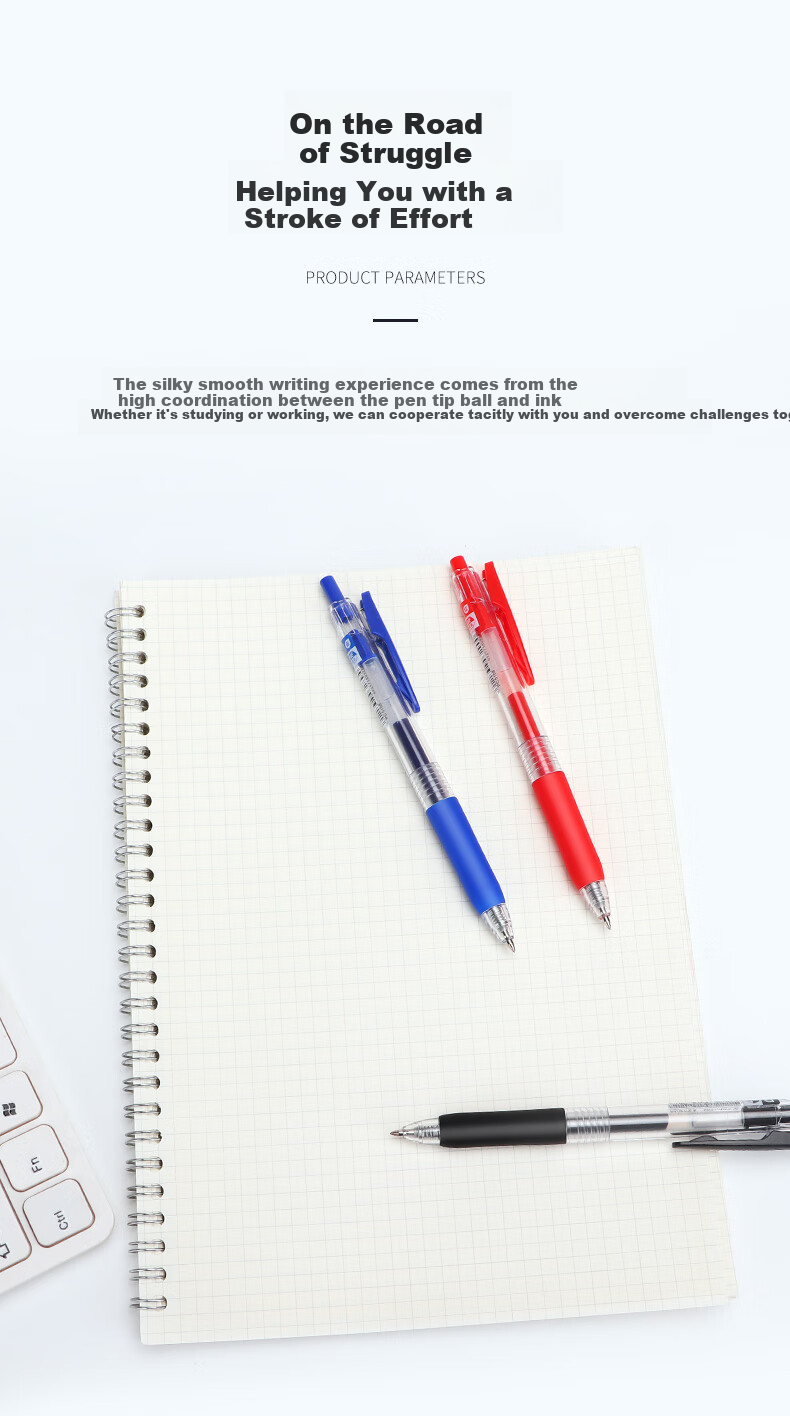BAOKE PC5108 0.5mm Retractable Gel Pen Red Bullet Tip 12pcs/Box 3