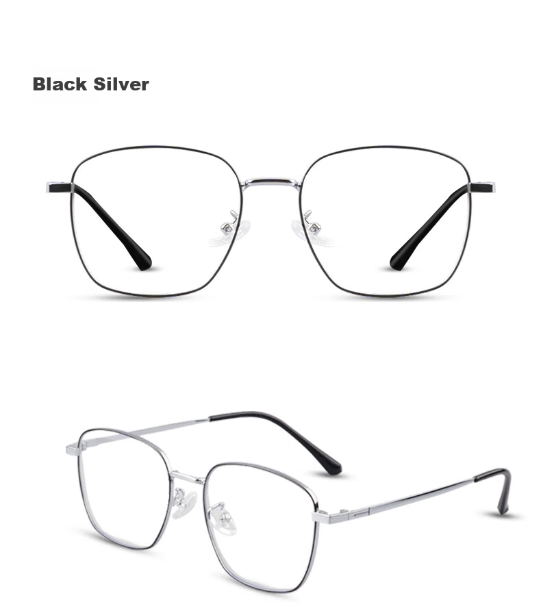 VGO Anti-Blue Light And Anti-Radiation Glasses for Men And Women, Titanium Frame, Non-Prescription Computer Glasses, Myopia Eyeglass Frames 10077 Black 1