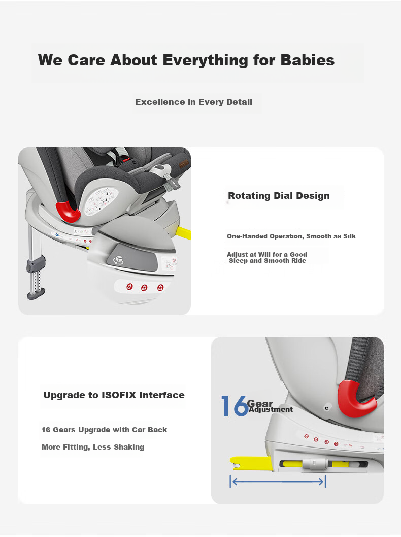 Reebaby Qirui Max Child Safety Car Seat for Ages 0-4 All-Age I-Size Certified, In-Car Voice Interactio 19