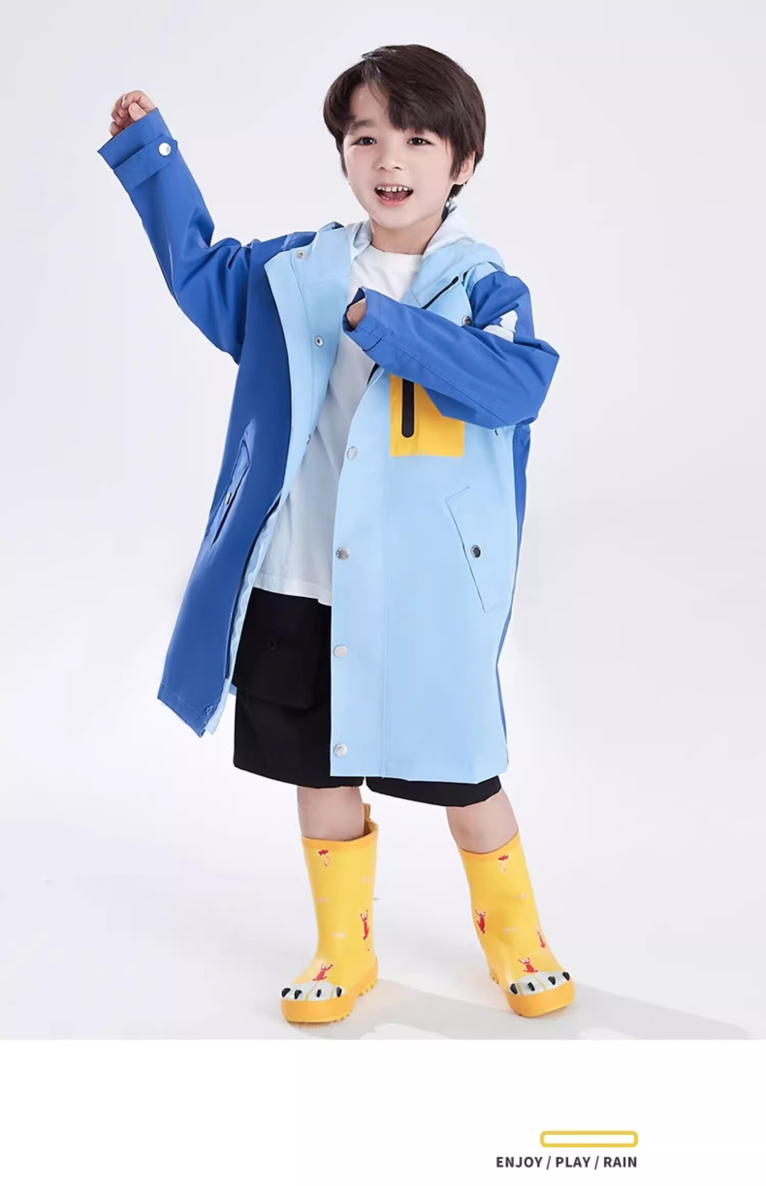 Qinfeimanyuyi Children's Long Raincoat, Full Body Waterproof, for Boys And Girls, Students, Sun And Rain Dual-Use, Extended Foot Coverage, Illusion Purple & Peach Pink, 2XL, Heavy Rain Protection, Essential for School Opening, Ages 6-12 19