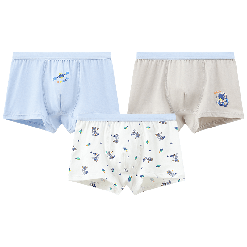 Hodo Boys' Cotton Boxer Briefs, Big Kids' 7A Antibacterial Shorts, Three-Pack K4059 140