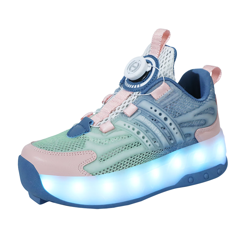 BKG Running Shoes for Boys And Girls, Autumn New Student Single Mesh Breathable Sports Roller Skates X25533-B15