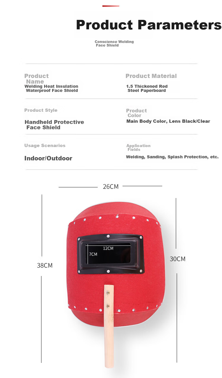 Andatong Welding Protective Mask, Anti-Splatter Pressure-Resistant Mask, Red Steel Paper Mask, Semi-Automatic Handheld Welding Mask [Beijing Warehouse Fast Delivery] External Welding Mask 7