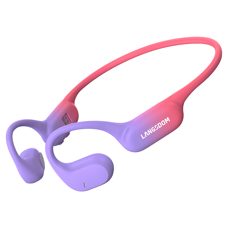 Lanshidun AirWave Pro Open-Style Bluetooth Headphones, Wireless Bone Conduction Concept, Sports Earphones for Running And Cycling, Not In-Ear, Suitable for Apple And Huawei, Flowing Purple