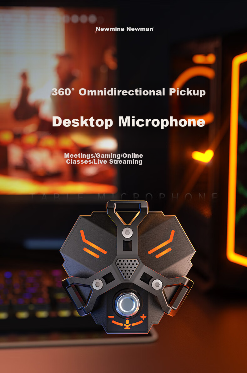 Newmine MC106 Computer Microphone, Desktop Condenser Mic for Laptop, Online Classes, Video Conferences, E-Sports Gaming, Voice Broadcasting, Wired Versio 1