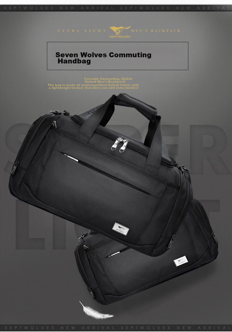 SEPTWOLVES Large Capacity Travel Bag, Sports Fitness Bag, Luggage Bag for Men And Women, Shoulder Handbag, Short-Distance Business Trip, Independent Shoe Compartment, Spring Festival Travel 2