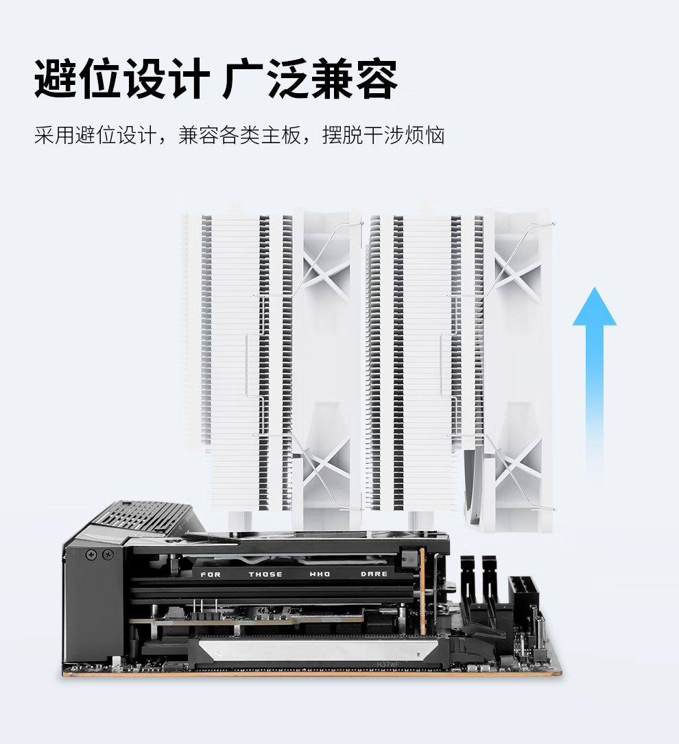 Segotep Fengzun 6 Pro White Tower Air Cooler (6 Nickel-Plated Copper Heat Pipes / Dual-Tower Matrix / Compatible with AMD/AM5/intel Platforms, Metal Mounting Brackets) 2