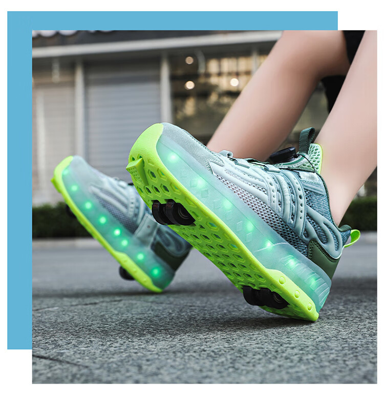 BKG Boys' Autumn New Breathable Mesh Sports Roller Skates for Students, Girls' X25533-B15 19
