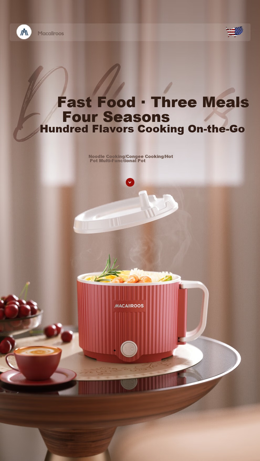 Macaiiroos Dual-Compartment Electric Hot Pot 2000W High Power Multi-Functional 6L Hot Pot with Independent Two-Level Heat Control 1