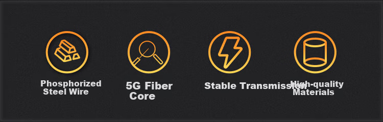 SUHAOGYTA Outdoor Optical Cable, Telecom-Grade National Standard Fiber Optic Cable, 4-Core Cable 1 Meter, Layer-Braided Single-Mode Armored Optical Cable, Outdoor Fiber Optic Line, SH-GYTA 2