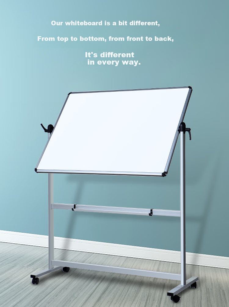 AUCS Mobile Whiteboard Stand, 120*90cm, Double-Sided Movable Large Erasable Blackboard, for Home Office Teaching, WB01311102 3