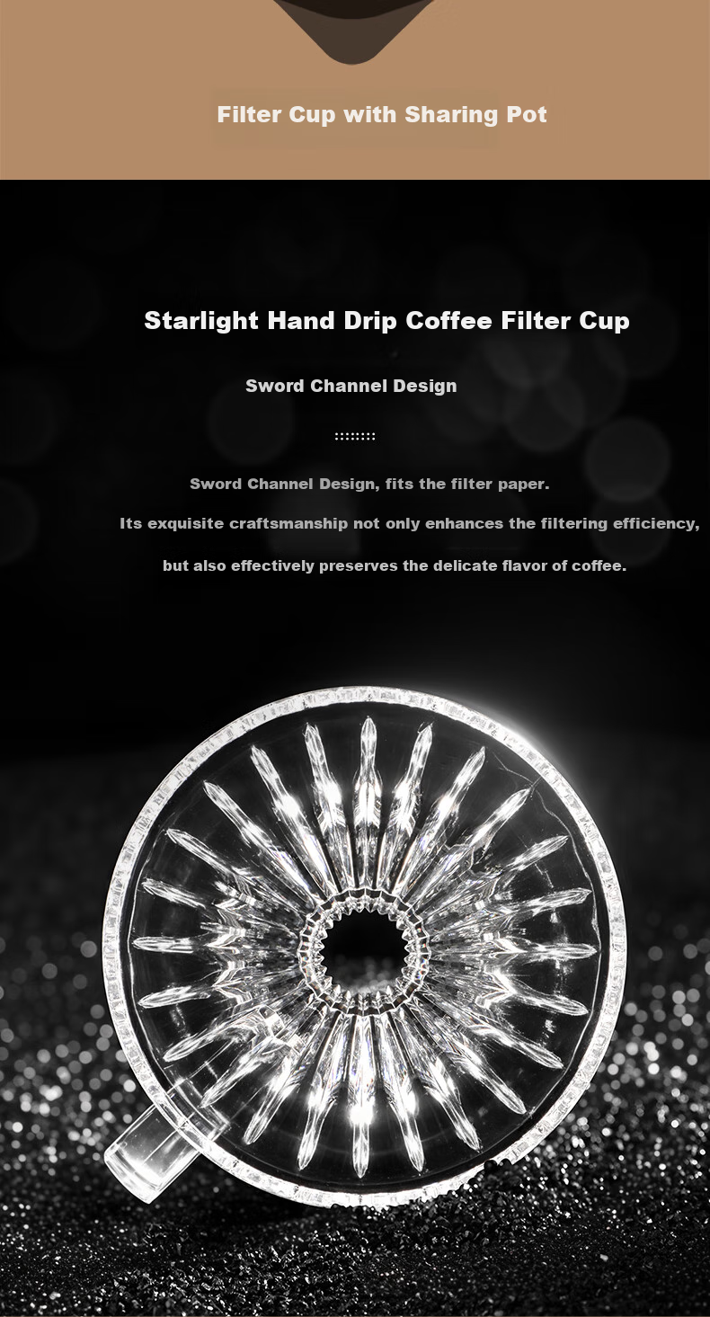 CLITON Pour-Over Coffee Maker Set with Hand Grinder, Manual Coffee Mill, Pour-Over Kettle, Filter Cup, Wooden Stand, 9-Piece Set 9