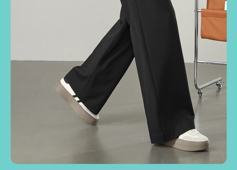 ESE-Y Wide-Leg Suit Pants for Women, Spring 2025 New Style, High-Waisted Draping Slimming Trousers, Black-Standard Size 31 8