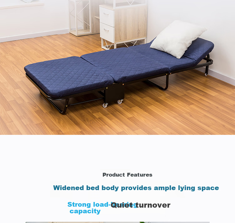 Ourunzhe Folding Bed, Foldable Single Office Nap Bed, Lounge Chair, Accompanying Care Bed, Outdoor Simple Bed, 76cm Thickened Foam 1